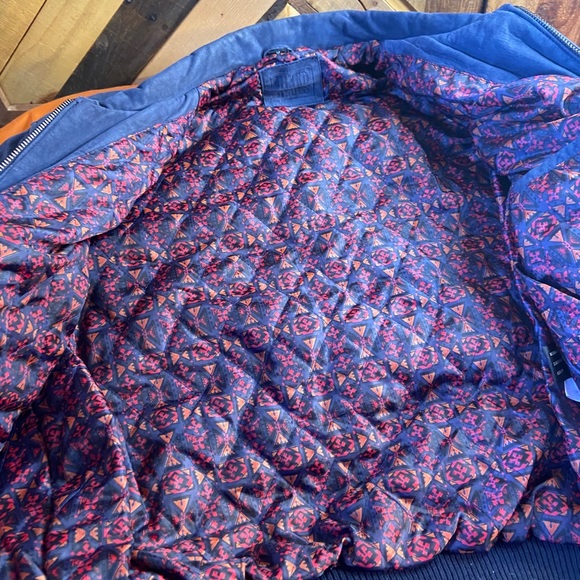 Mixed Blues | Blue Gen Leather Bomber Jacket | M - Picture 8 of 14